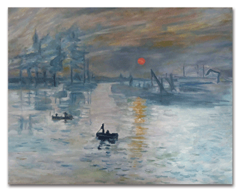 reproductie schilderij Soleil levant van Claude Monet - KunstReplica.nl